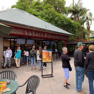 a group of people standing outside