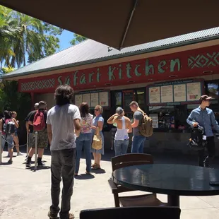 a group of people standing outside