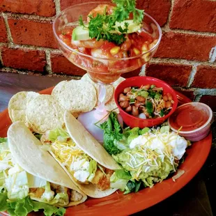 a plate of mexican food