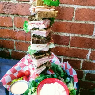 a stack of sandwiches