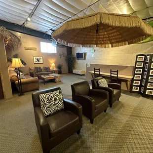 Upstairs area, ideal for caregivers who want to supervise, while allowing the kids to have fun down below!