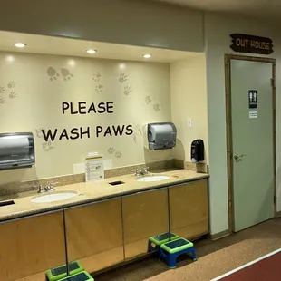 Bathroom and hand wash stations