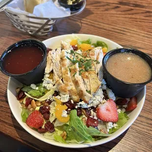 The Rainforest Salad with grilled chicken. So many house made dressings!