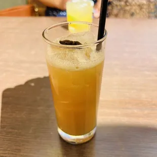 a glass of orange juice
