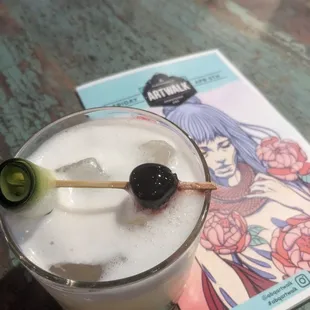 Tasty cocktail during nude life drawing at first Friday Artwalk