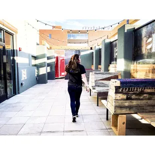 :: Lena enjoying the patio.