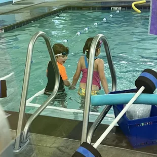 My kids alone.... No instructor or lifeguard in sight.