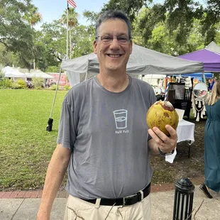 Fresh young coconut water today!