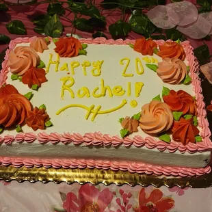 a birthday cake on a table