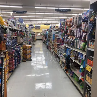 a grocery store aisle filled with products
