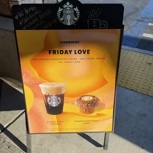 Signs out front with Friday Love