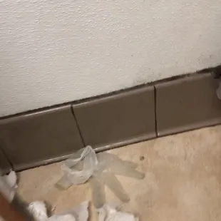 Used gloves and trash