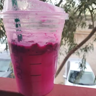 This drink is disgusting.  Supposed to be a dragon drink. The rude girl threw this together after getting mad that I asked if it was correct