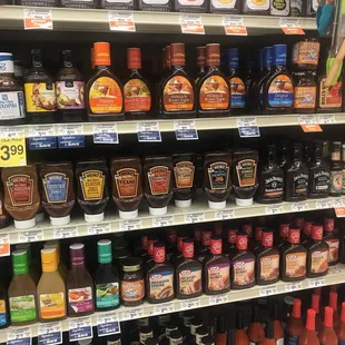 a variety of sauces and condiments