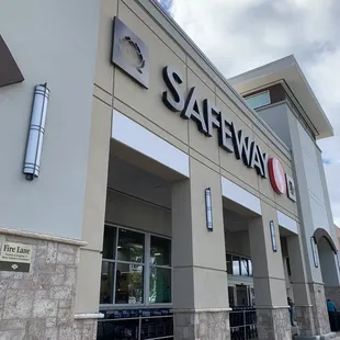 the entrance to a safeway store