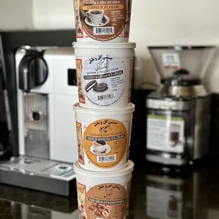 a stack of three cups