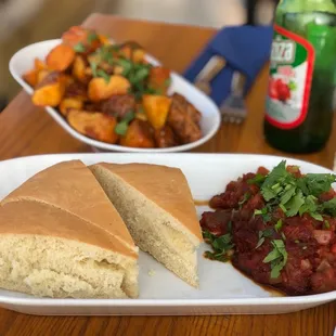 Tomato Goat Cheese Dip with Moroccan Bread