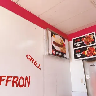 menus on the wall