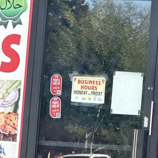 The door sign hours business hours lol