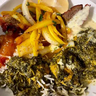 Lamb Boti Kebab, Chicken Sagwala, Raita &amp; Mango Chutney