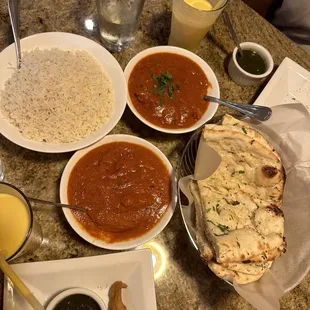 Butter Chicken Garlic Naan Rice large