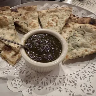 Mint Naan! The chutney sauce was so yum!