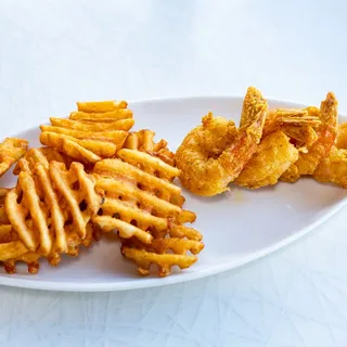 Kids Saffron Shrimp and Fries (4 Pieces)