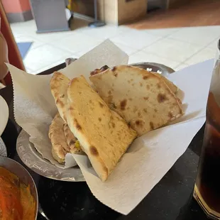 Part of the huge naan basket