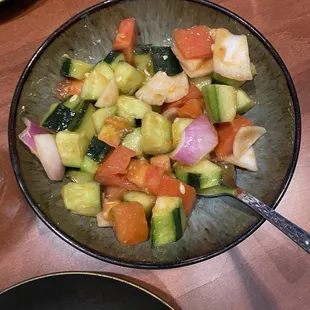 Traditional Indian salad with delicious seasoning