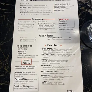 menu