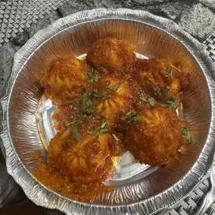 Chili chicken momos