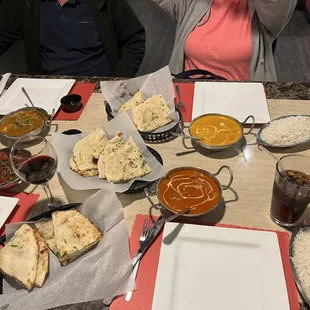 a table full of food