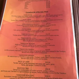 menu
