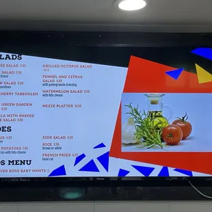 sushi and sashimi, menu