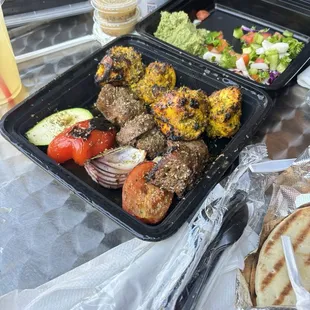 Mixed kabob plate