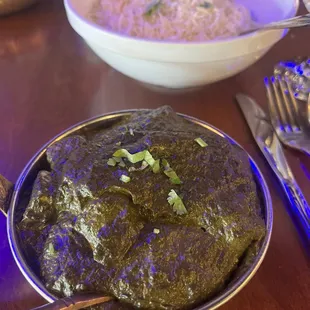 Palak Paneer with rice