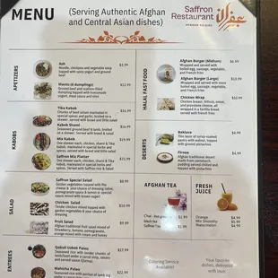 sushi and sashimi, menu