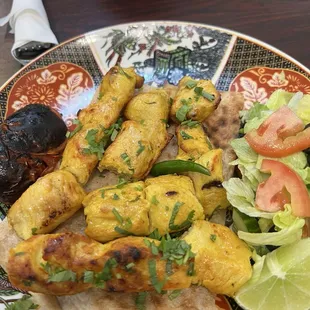 Chicken kabob platter