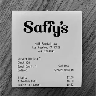 Saffy&apos;s iconic font. #SexyRecibo #Latte #SwedishRoll #Health