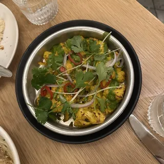 wood-fired yellow cauliflower