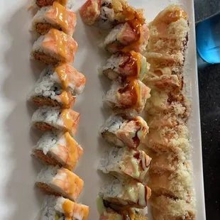 Phoenix Special Roll, Saga Monster Special Roll, Shaggy Dog Roll ( my favorite) !!