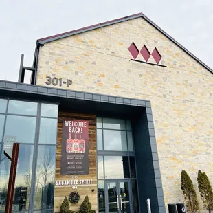 the front of the building