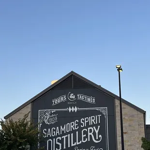 a building with a sign on it