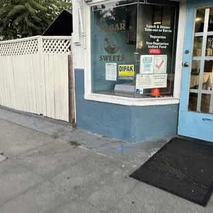 the entrance to the store