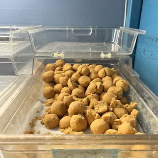a container of cookies
