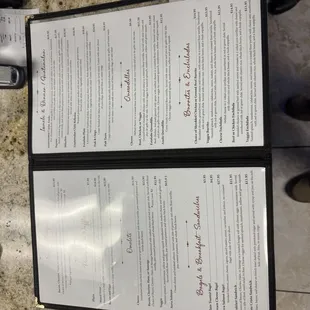 Quick Look at the menu...