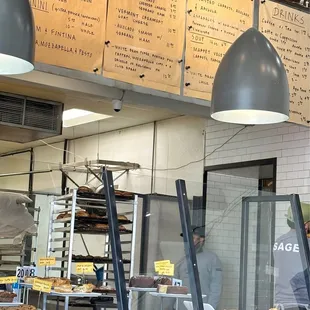 a display of baked goods