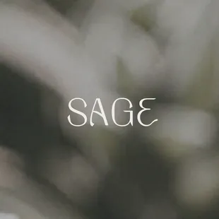 the word sage on a blurry background