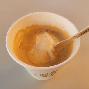 11/24/2024 - Close-up of Affogato drink with Laie Snow Cream ice cream inside ($9)