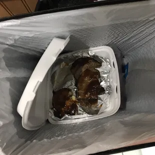 Liver and potatoes. Inedible to me. So my egg salad sandwich basically just cost me 20 bucks.